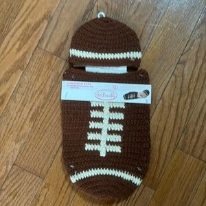 Hand crocheted football outfit for newborns